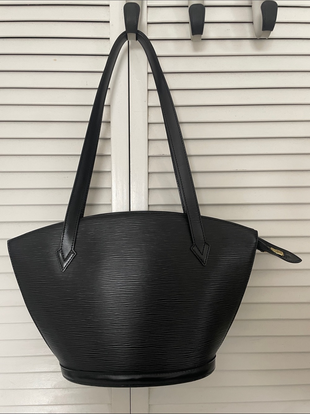 Louis Vuitton Balck epi leather st .Jacques PM shoulder Bag Authentic